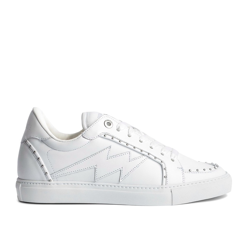 Zadig & Voltaire, Size 36, Classic Leather White Studded